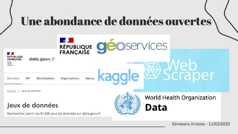 De nombreuses plateformes proposent des données en accès libre